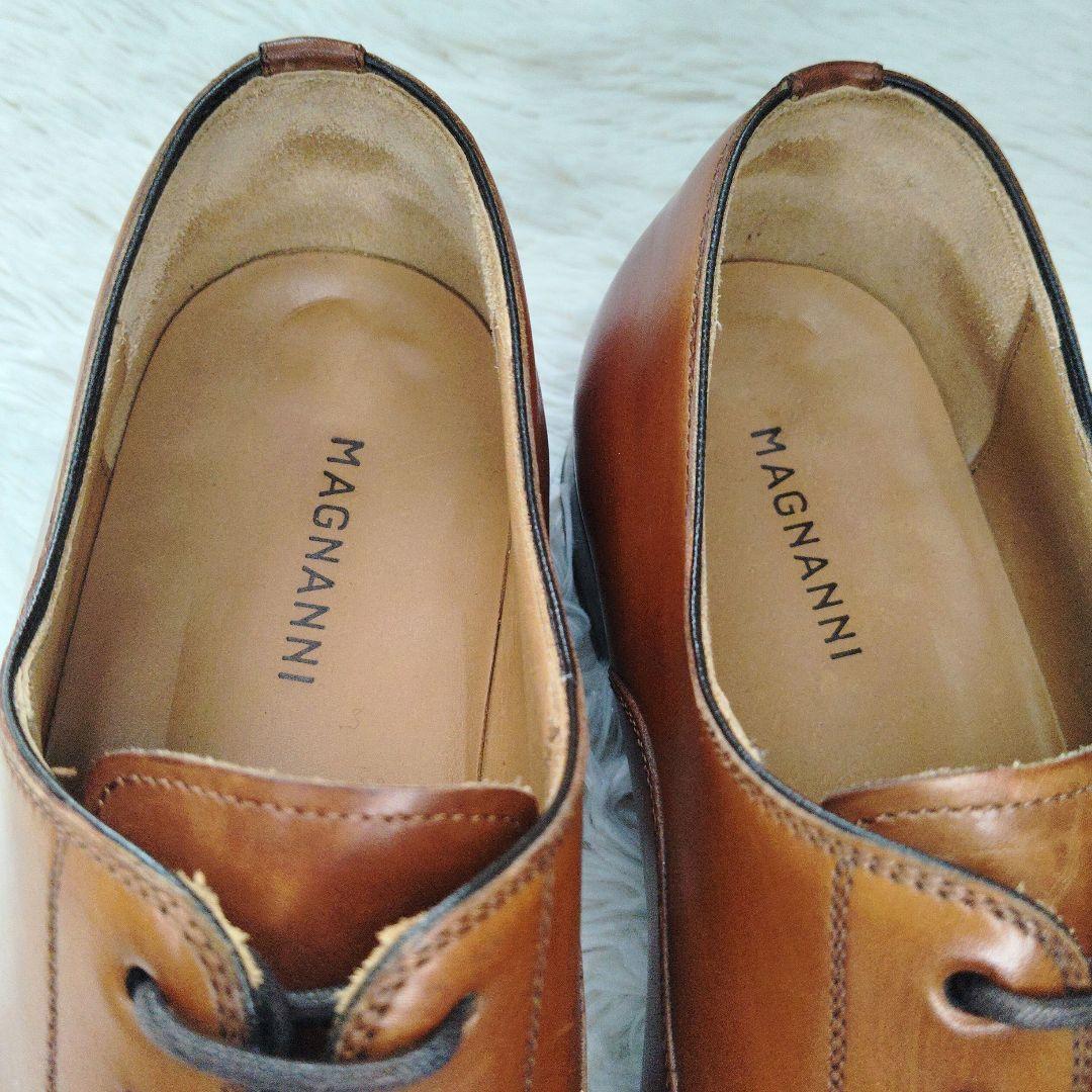 【極美品】マグナーニ　クォーターブローグ　茶　38