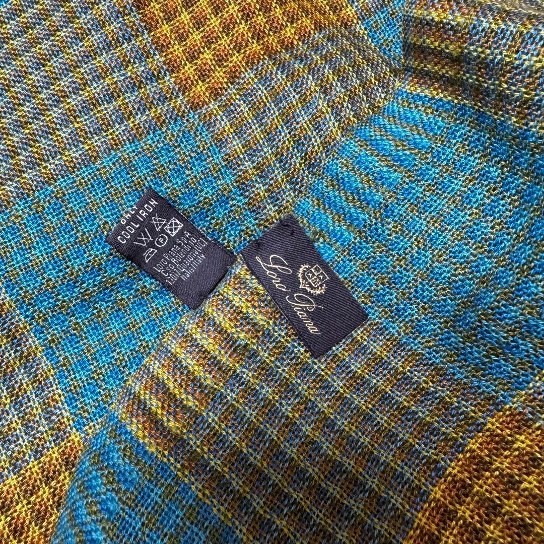 Loro Piana　ロロピアーナ 　カシミヤシルク マフラーストール　チェック