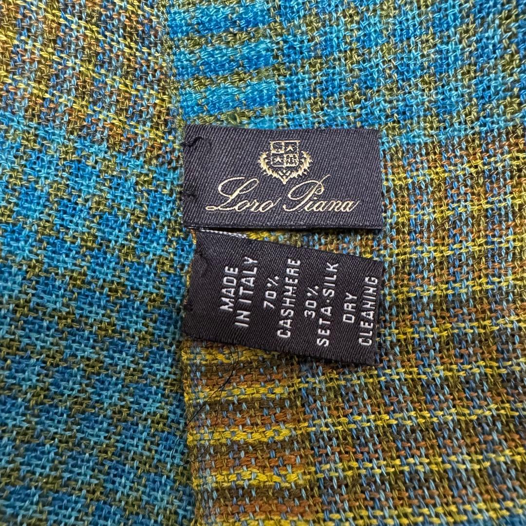 Loro Piana　ロロピアーナ 　カシミヤシルク マフラーストール　チェック
