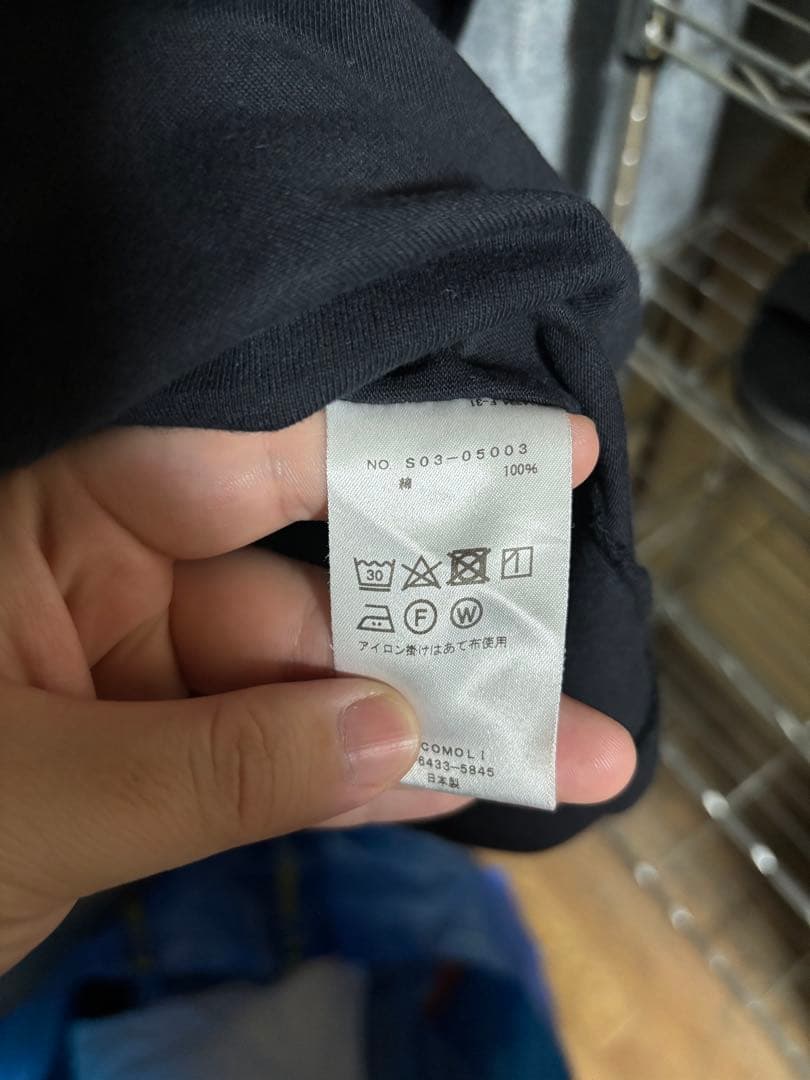 20AW comoli フットボールTシャツ ネイビー サイズ2