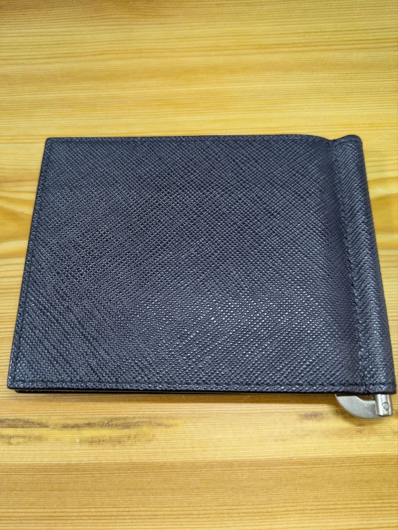 PRADA サフィアーノ ネイビー マネークリップ