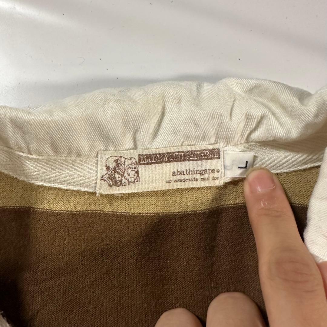 90s A BATHING APE ラガーシャツ エルボーパッチ BAPE ポロ