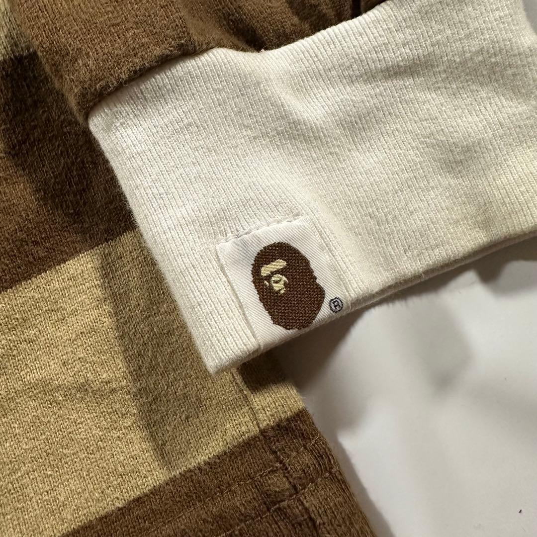 90s A BATHING APE ラガーシャツ エルボーパッチ BAPE ポロ