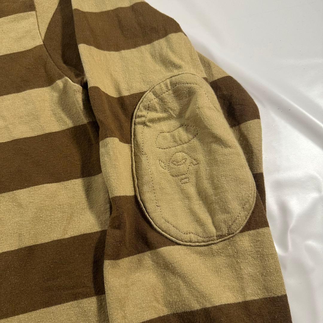90s A BATHING APE ラガーシャツ エルボーパッチ BAPE ポロ