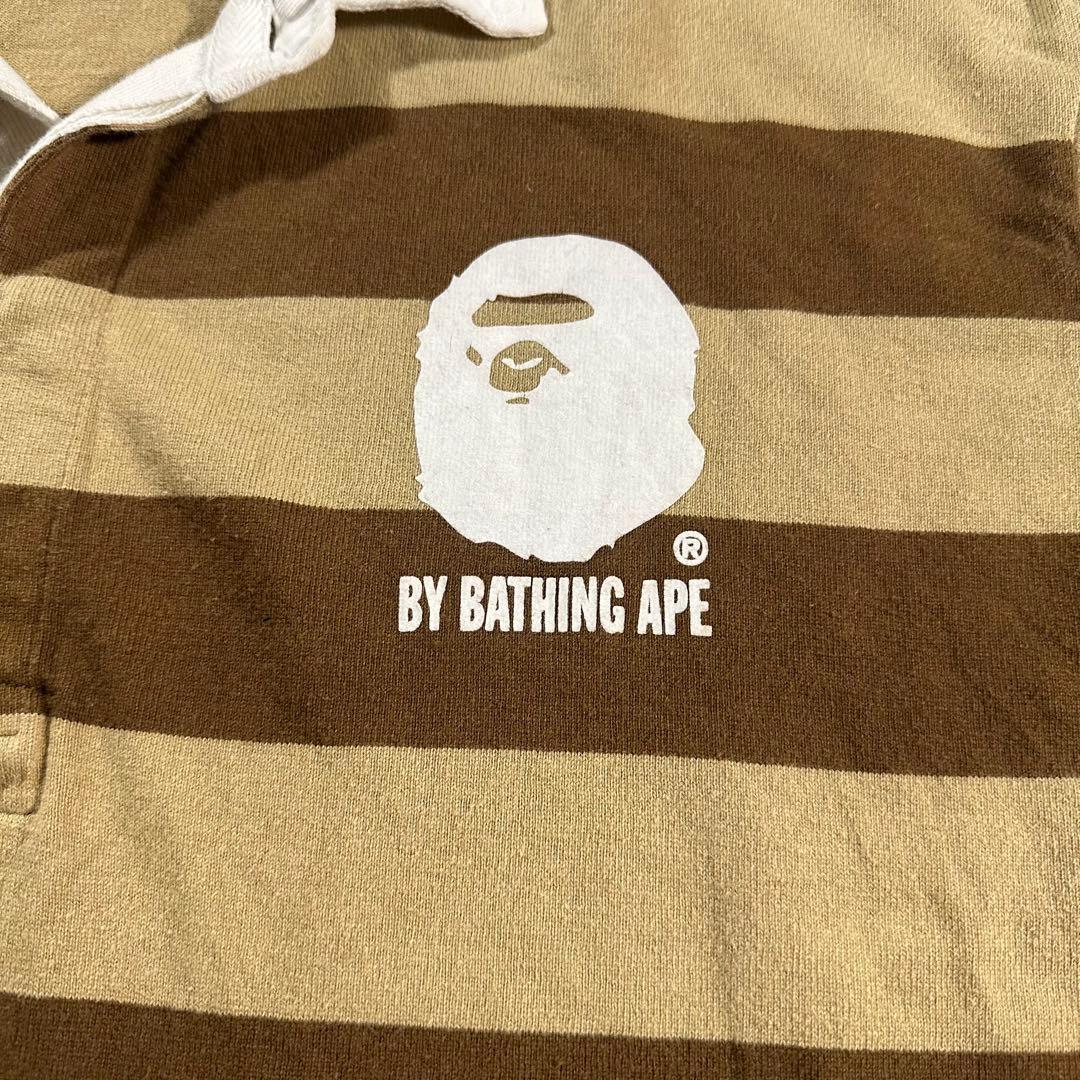 90s A BATHING APE ラガーシャツ エルボーパッチ BAPE ポロ
