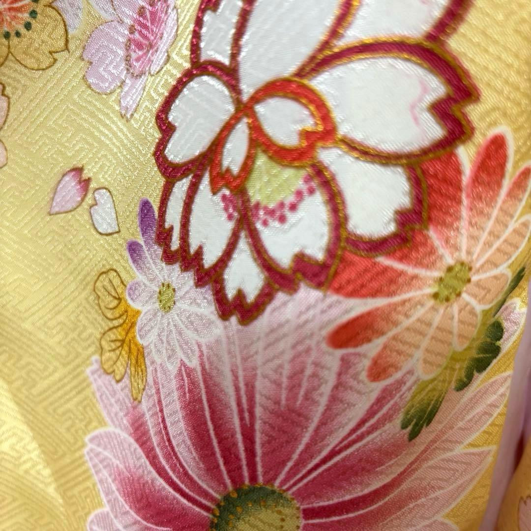七五三七歳‼️完全フルセット‼️薄イエローに花々キラキラ‼️お家からは揃えるなし