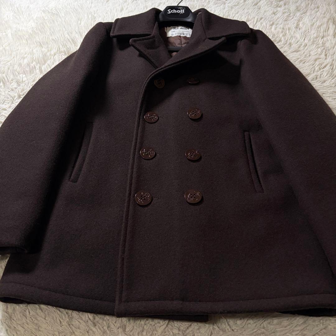 極美品■schott ピーコート AT740 ブラウン USA製 40