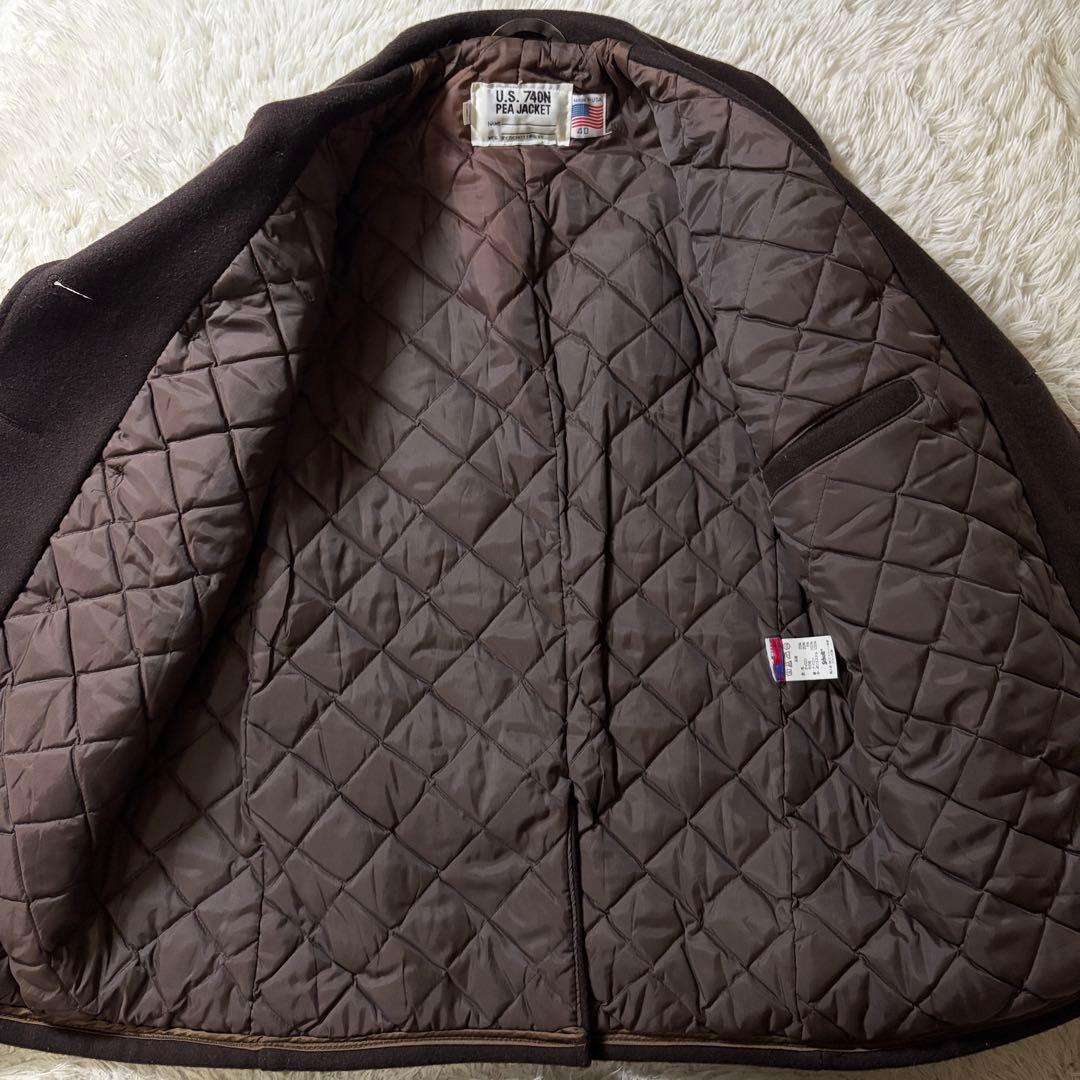 極美品■schott ピーコート AT740 ブラウン USA製 40