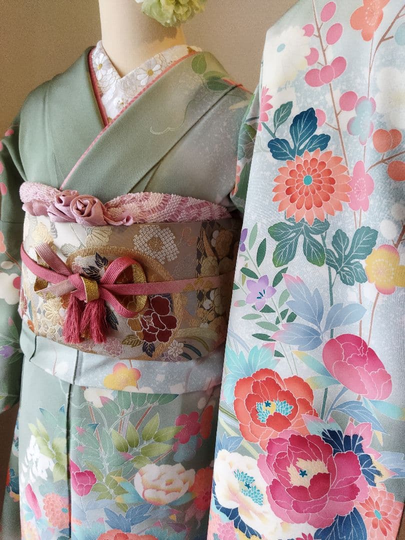 ☆応援価格☆377.本格派　振袖7点セット　正絹　フルセット　成人式　落款