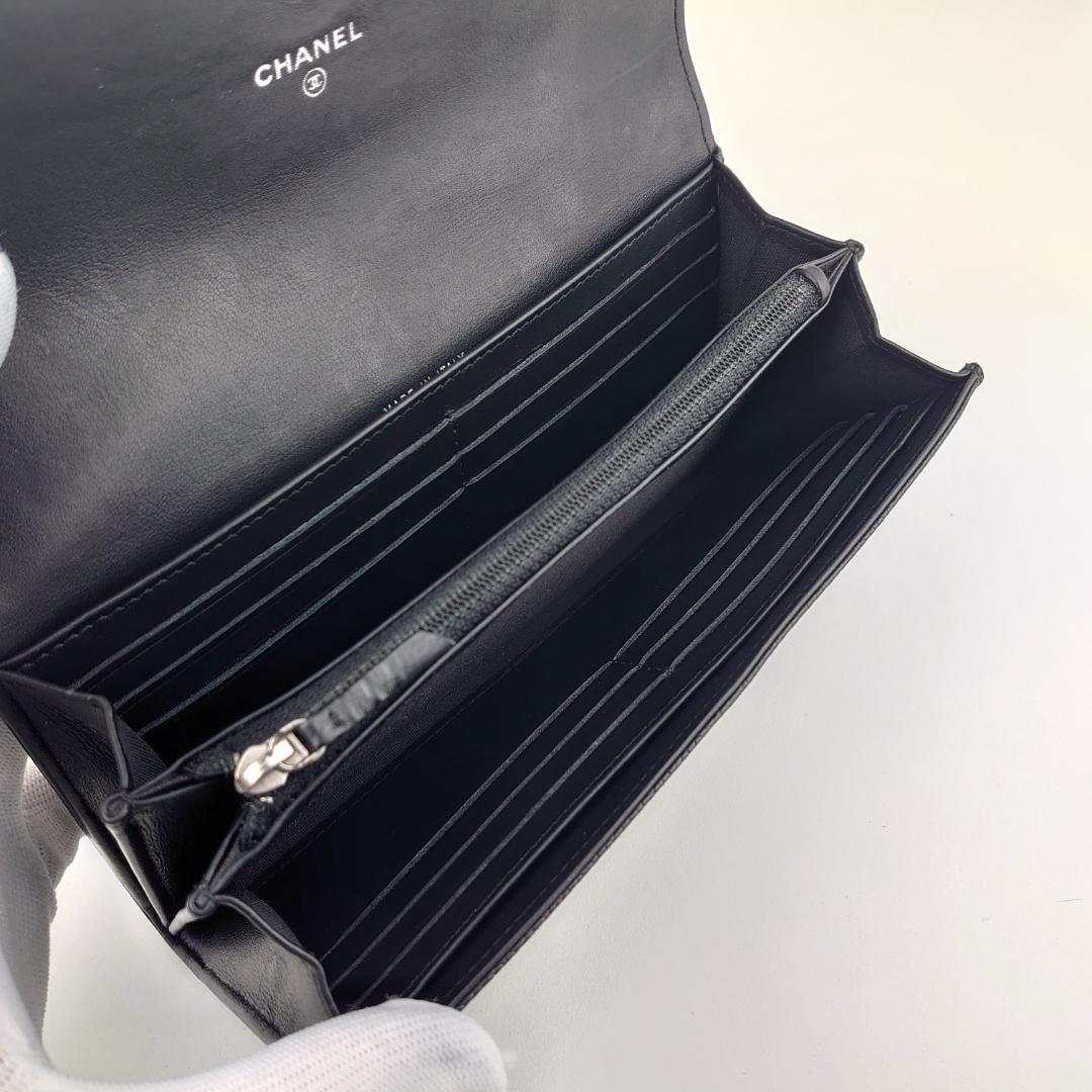 【XYz様用】シャネル　キャビアスキン　フラップ長財布　デカココ　2184