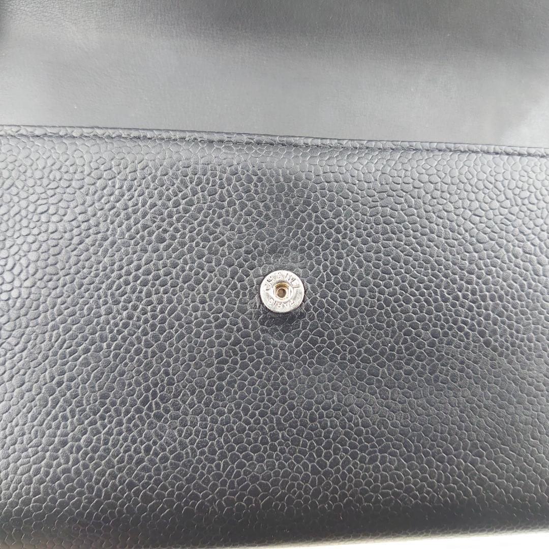 【XYz様用】シャネル　キャビアスキン　フラップ長財布　デカココ　2184