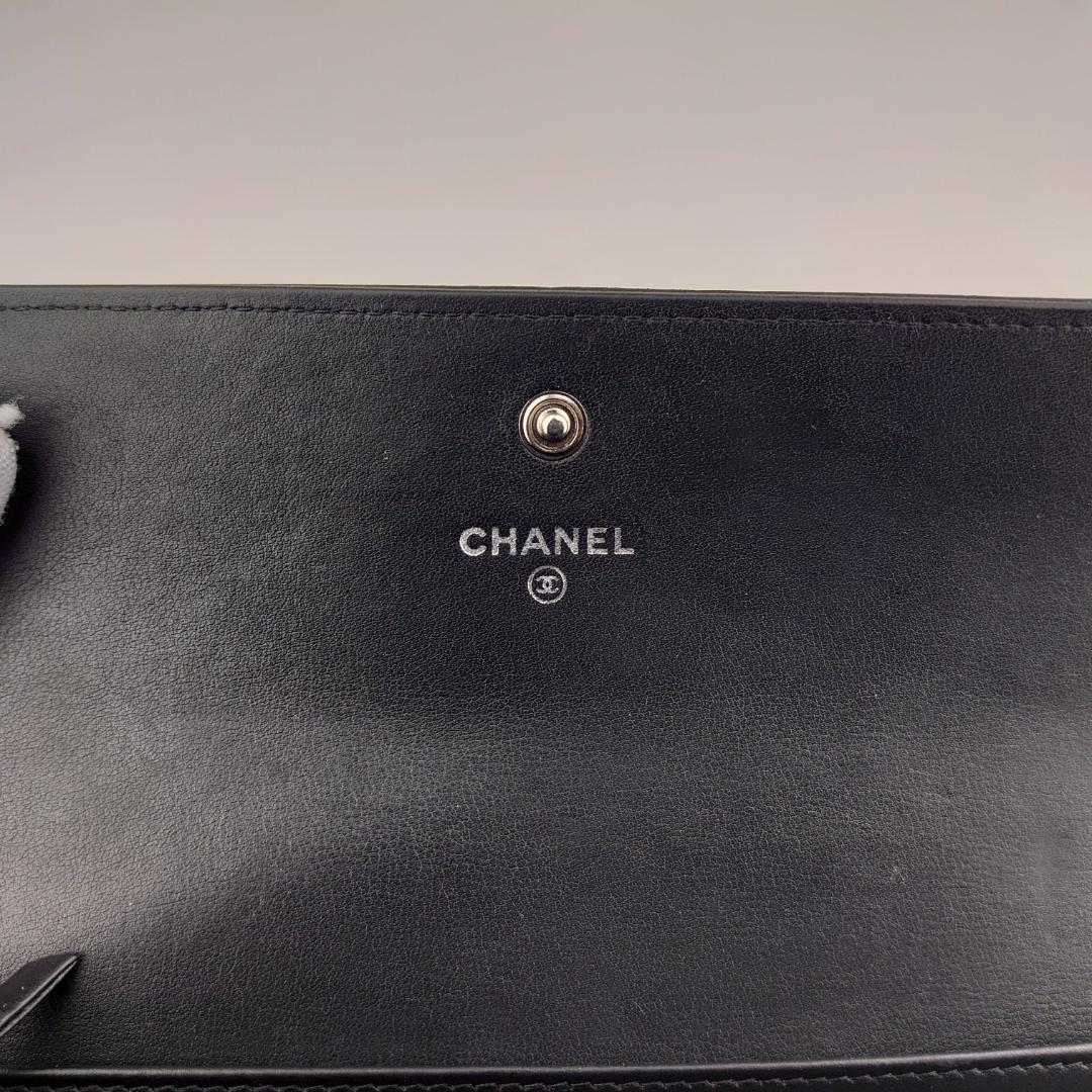 【XYz様用】シャネル　キャビアスキン　フラップ長財布　デカココ　2184