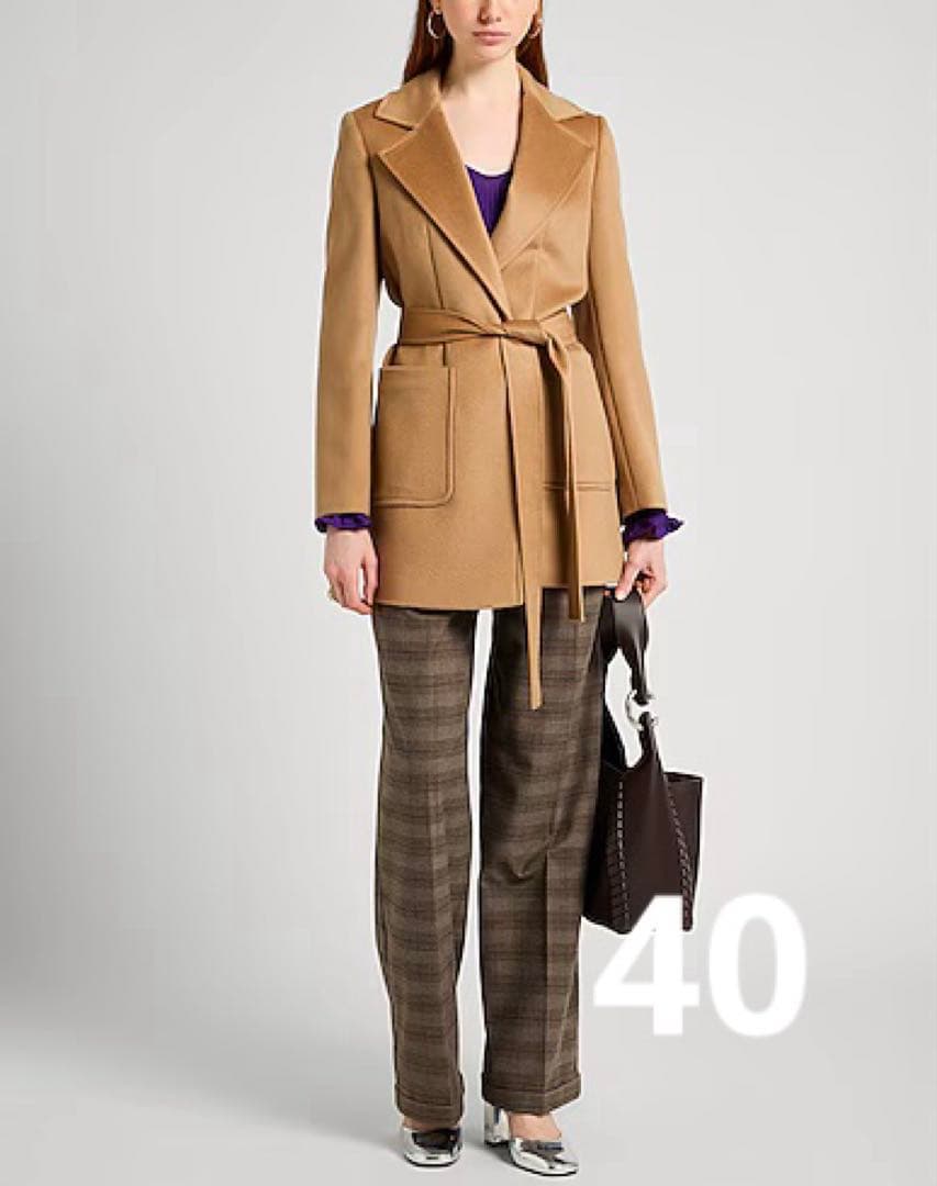 【美品】マックスアンドコー ラナウェイ ショートラン キャメル コート 40