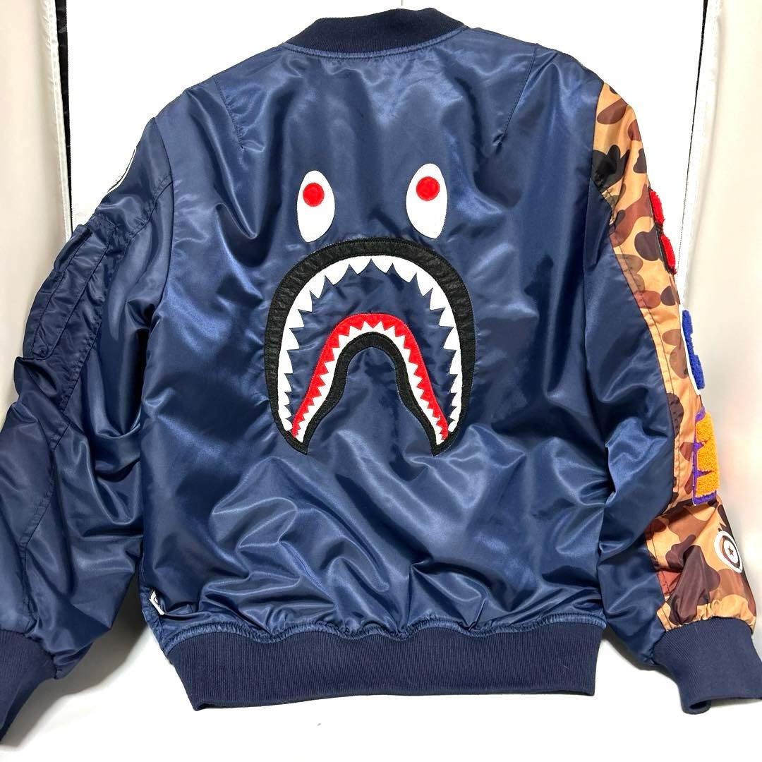 A BATHING APE　シャーク　MA-1 フライト　ジャケット　エイプ
