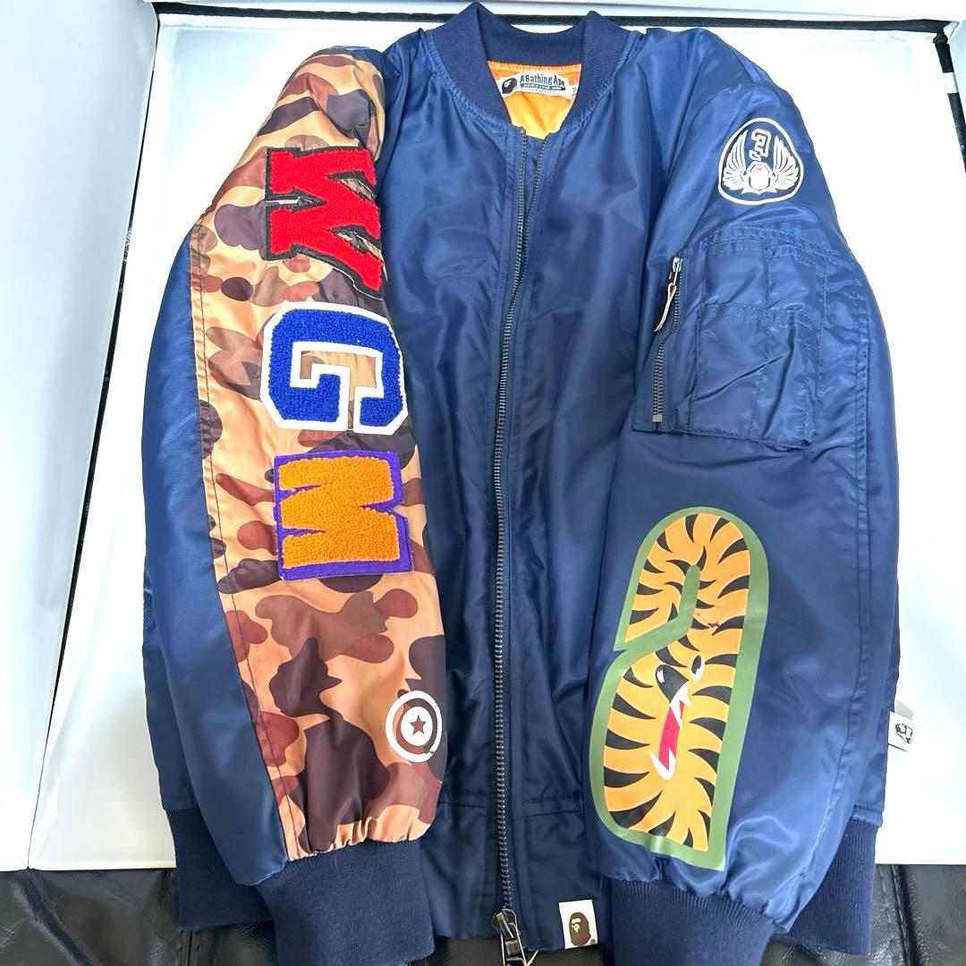 A BATHING APE　シャーク　MA-1 フライト　ジャケット　エイプ