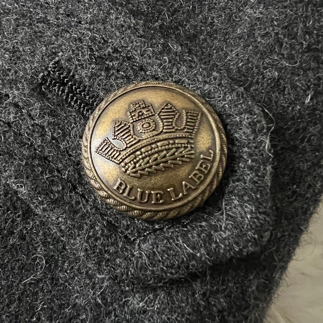 バーバリーブルーレーベル ノバチェック 金ボタン ピーコート ナポレオン 38