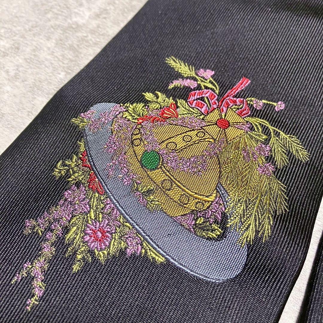 美品　ヴィヴィアンウエストウッド　ネクタイ　ソリッド　無地　オーブ刺繍　ブラック