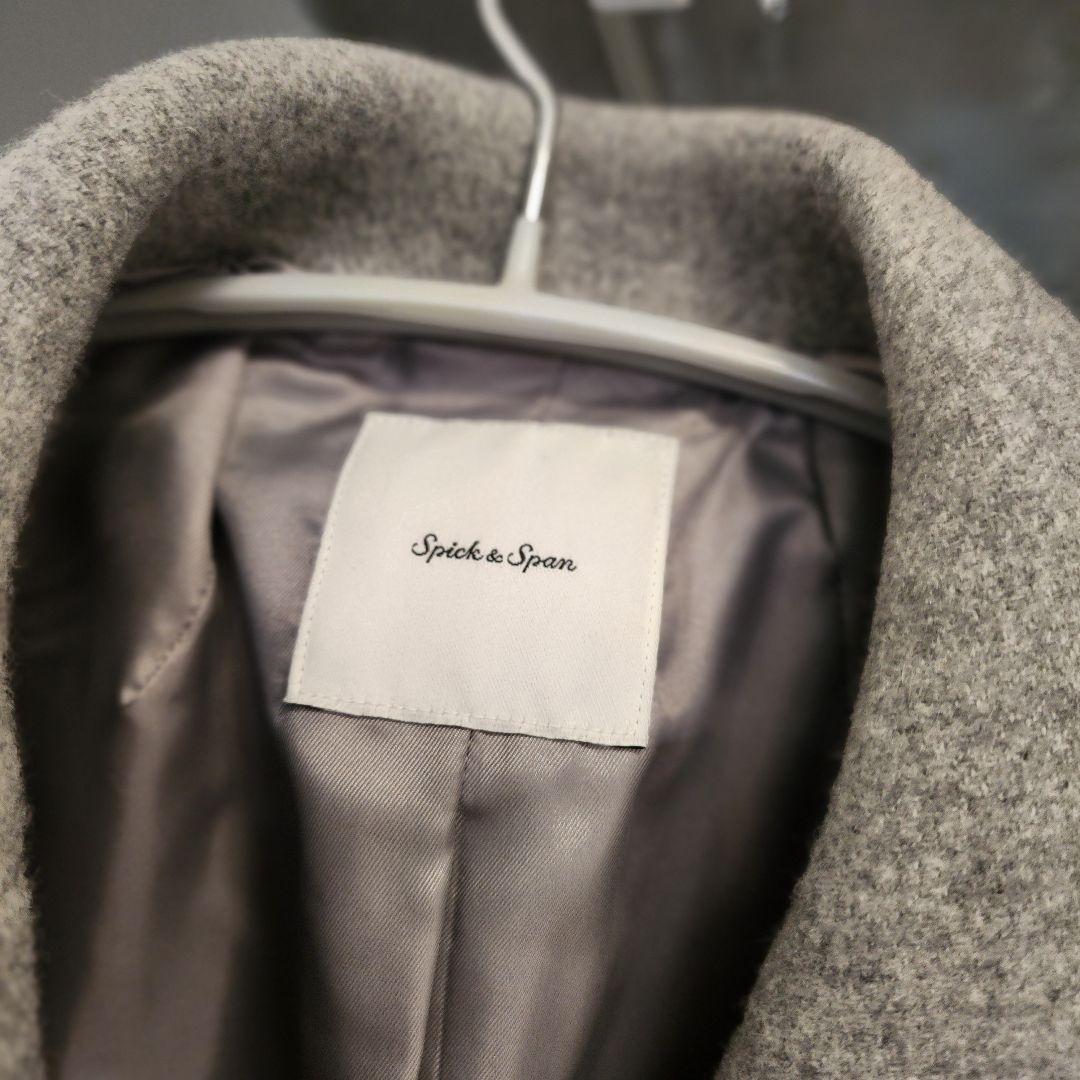 スピックアンドスパン Wメルトン Pコート グレー 36