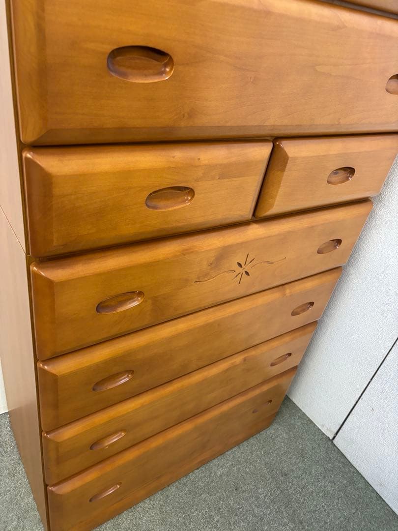 光家具　ハニーベル　85タワーチェスト　8段ハイチェスト　2つ重ね