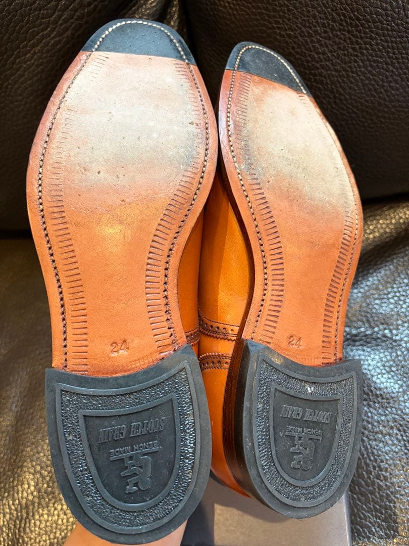 美品 SCOTCH GRAIN 920 ストレートチップ 革靴 茶 24cm