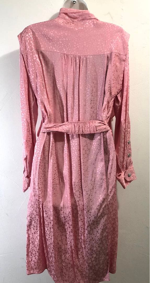 ￼COACH コーチ ワンピース ピンク スカーフ付 ベルト付 クリスマス