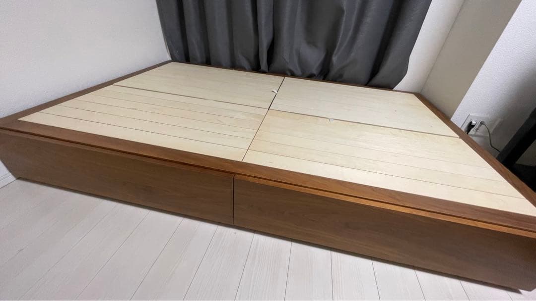 無印良品　収納ベッド　セミダブル　ウォールナット