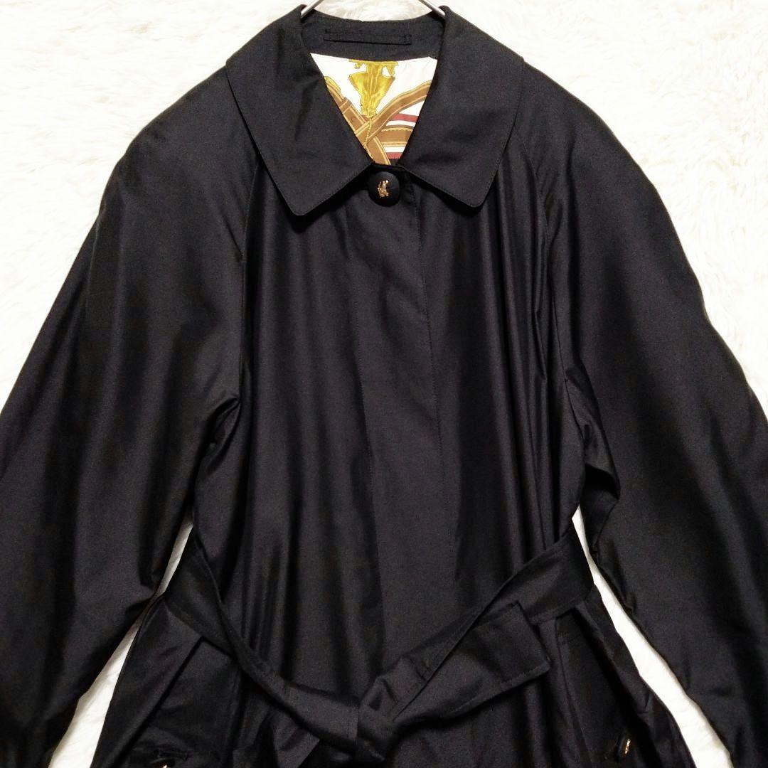 バーバリー　Burberry　金タグ　スカーフ柄　ステンカラーコート　比翼仕様