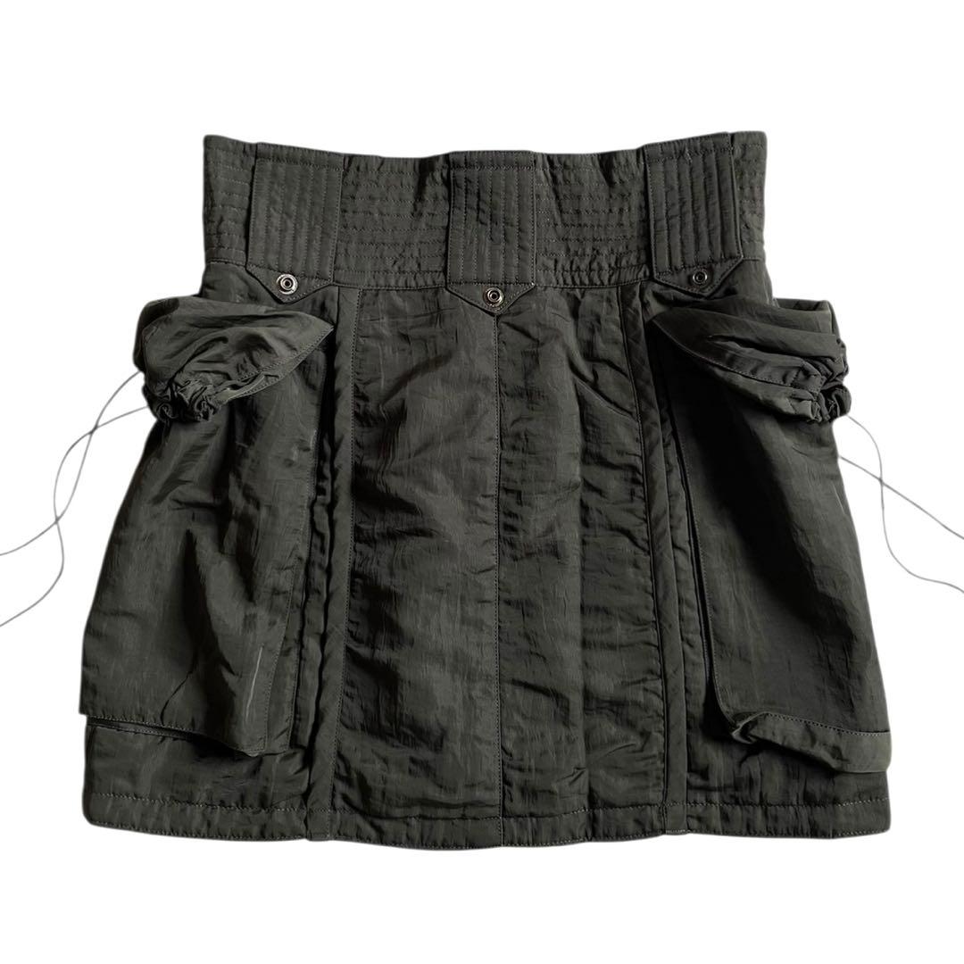 80s I.S. イッセイミヤケ 巾着ポケット ナイロン カーゴ スカート 稀少