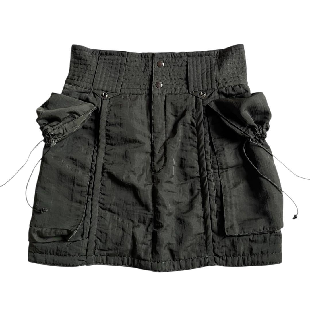 80s I.S. イッセイミヤケ 巾着ポケット ナイロン カーゴ スカート 稀少