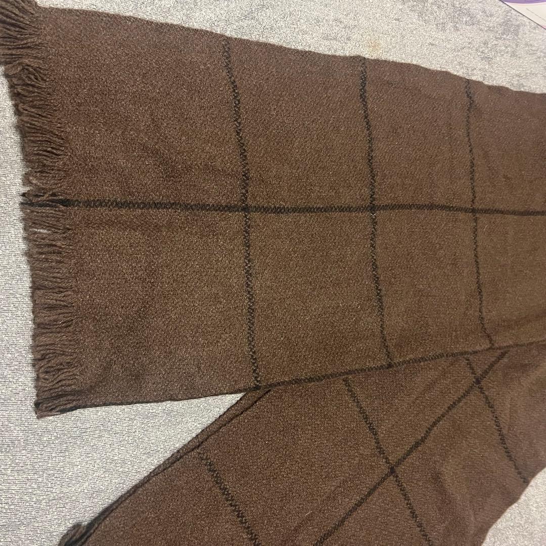 美品　NORLHA ノラ　ヤク100%大判ストール　ブラウン　定価59,400円