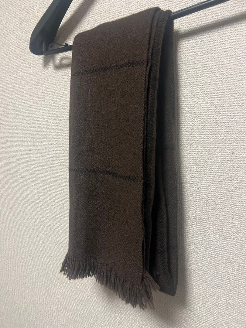 美品　NORLHA ノラ　ヤク100%大判ストール　ブラウン　定価59,400円
