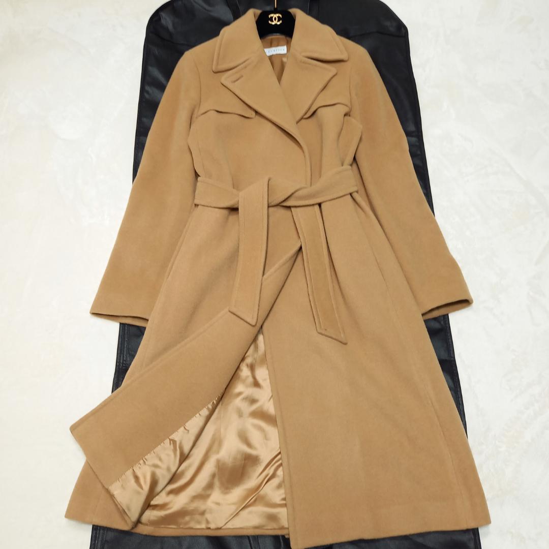 MaxMara ベルテッドコート ロング丈 キャメル イタリヤ製 サイズ38