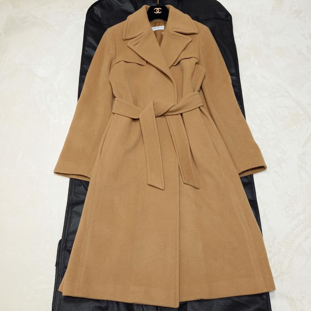 MaxMara ベルテッドコート ロング丈 キャメル イタリヤ製 サイズ38