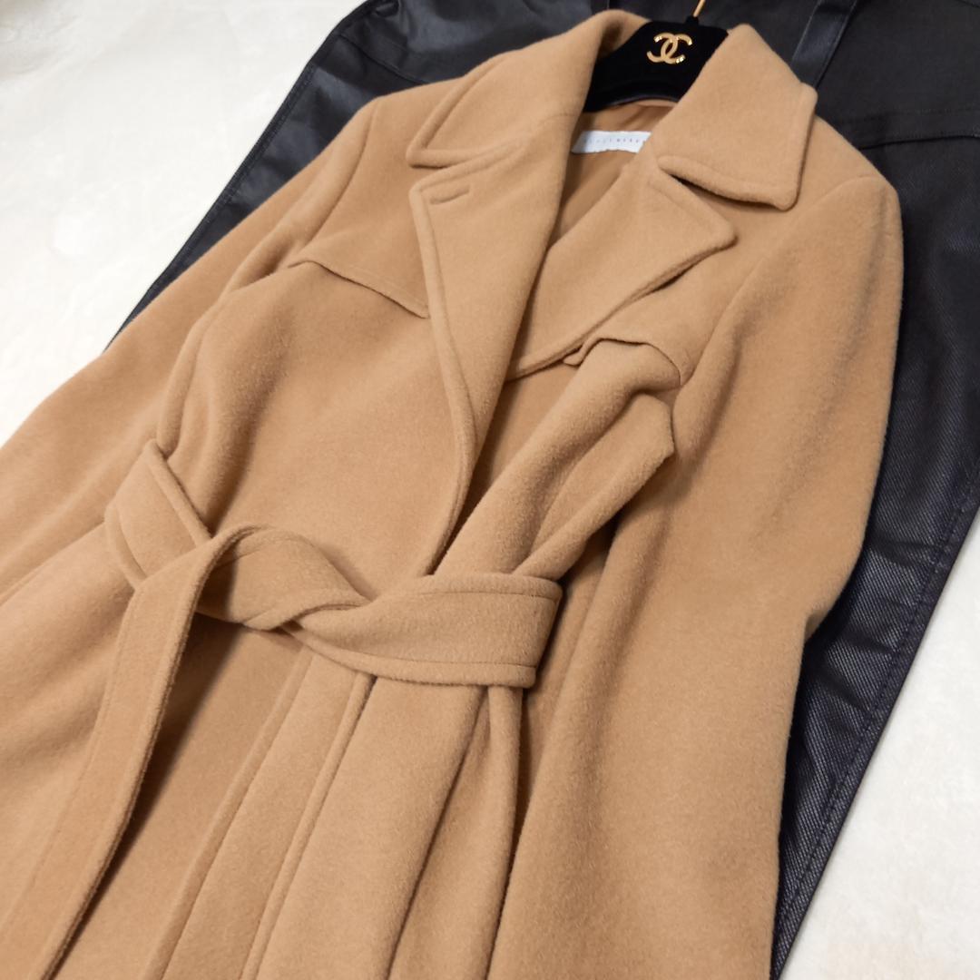 MaxMara ベルテッドコート ロング丈 キャメル イタリヤ製 サイズ38