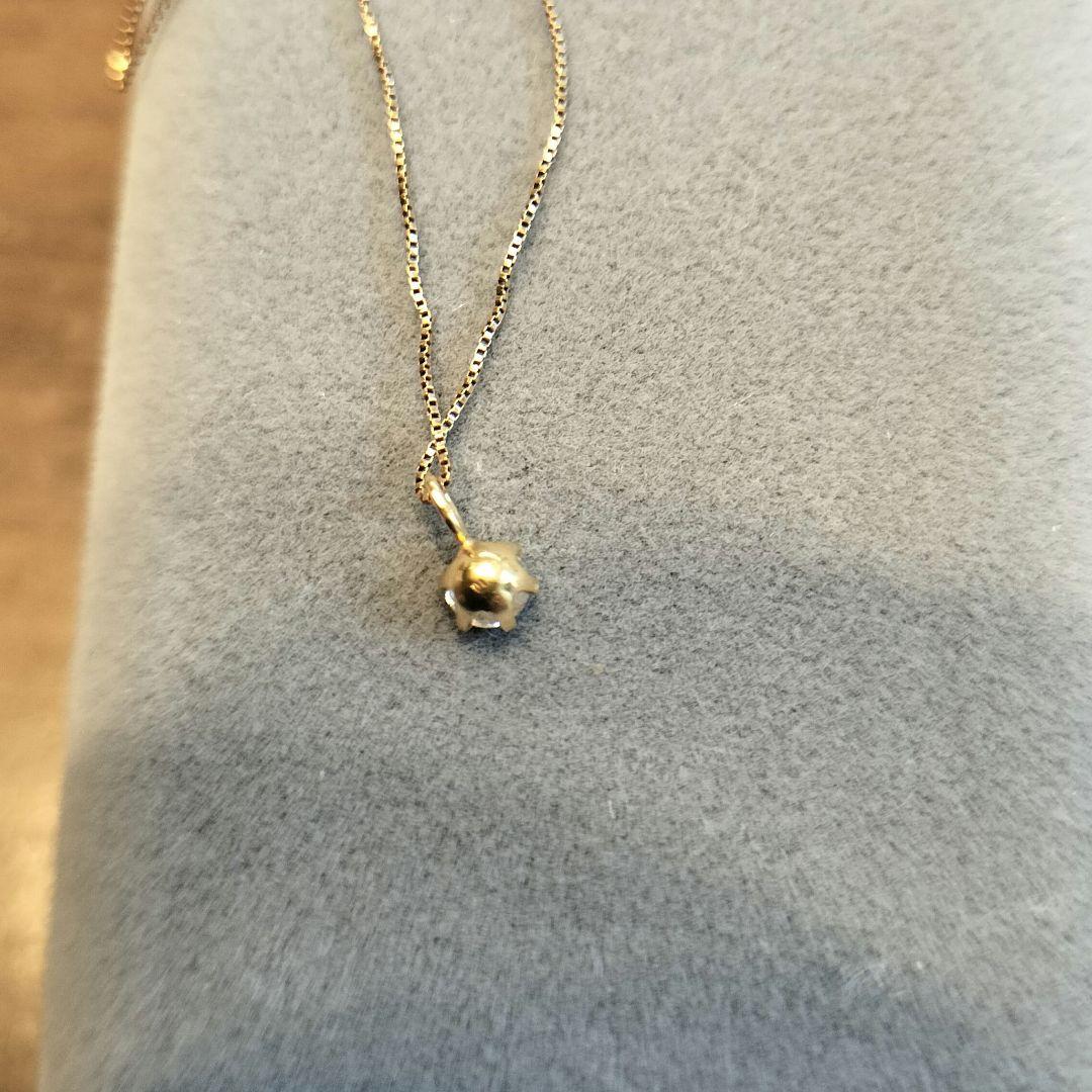 一粒　ダイヤモンド　ネックレス　トップ　18金　ゴールド