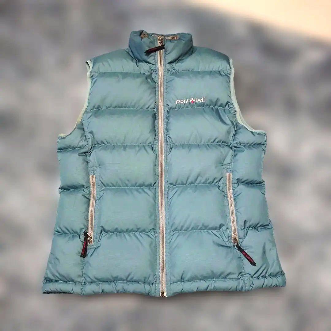 オールドモンベル　montbell ダウンベスト　 M　USAのS　アクアブルー