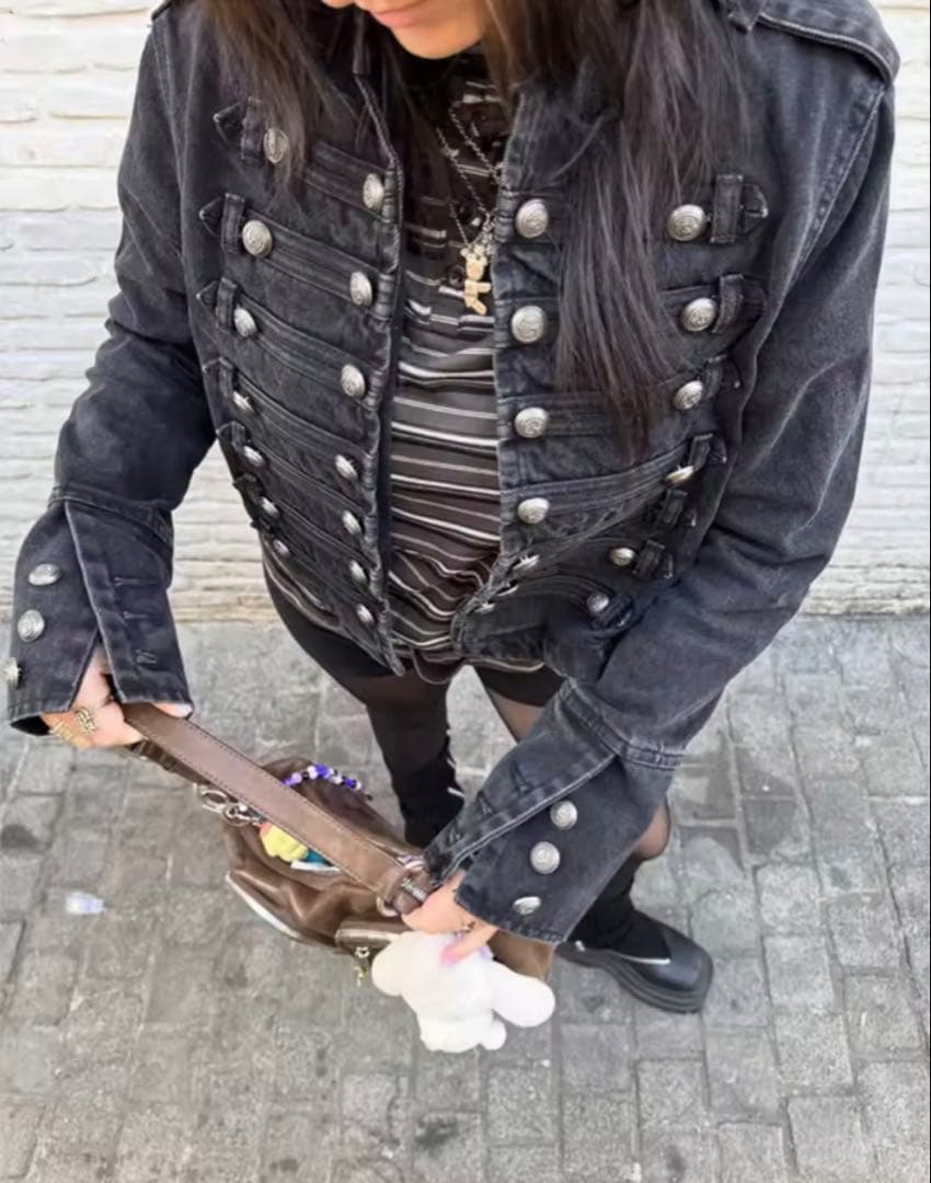 ジャケット・アウター Women's denim Napoleon Jacket opium y2k