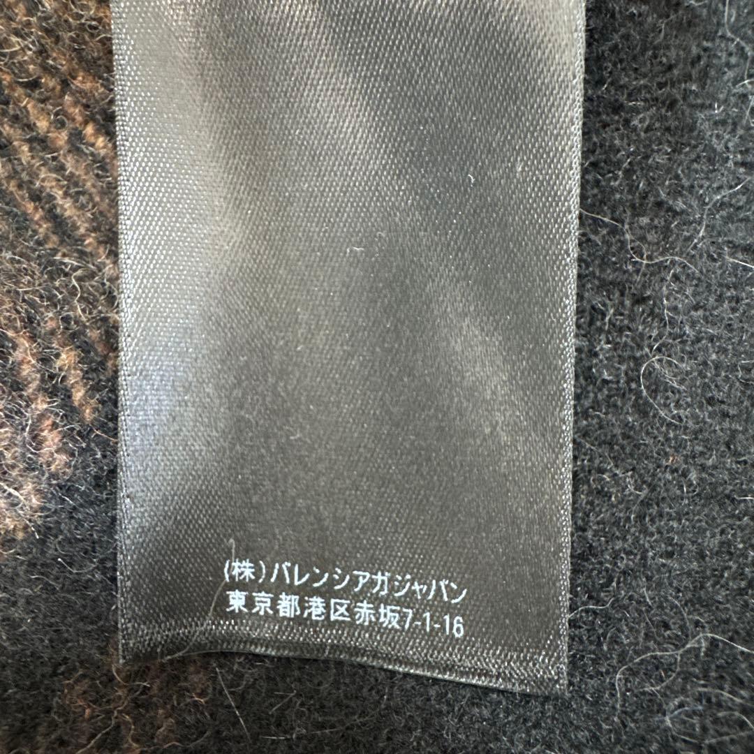 BALENCIAGA フリンジ付きチェックコート