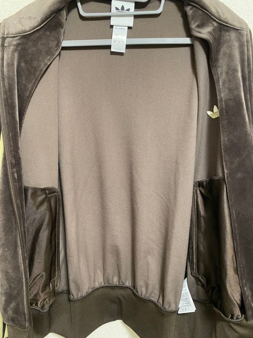 adidas FB TT ベロアトラックトップ ジャージ ブラウン　Sサイズ