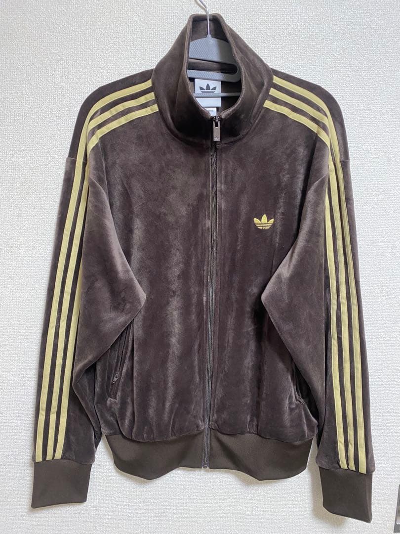 adidas FB TT ベロアトラックトップ ジャージ ブラウン　Sサイズ
