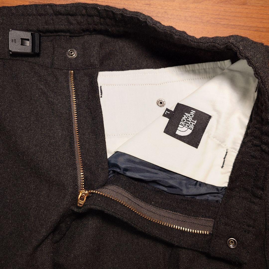 新品 ノースフェイス ドットポケットウールパンツ ダークグレー Lサイズ