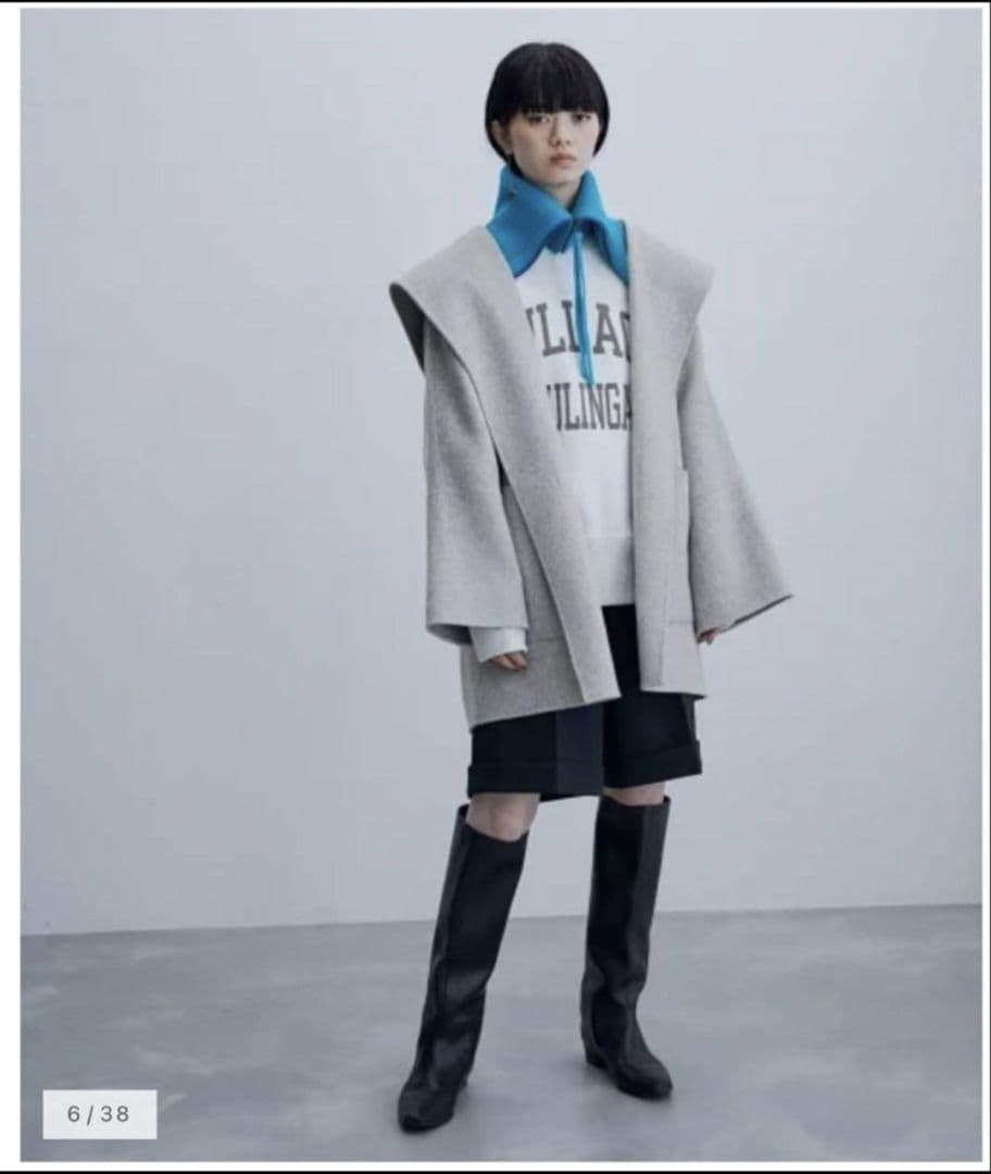 アダムエロペ　Super120'sウールリバーハーフコート