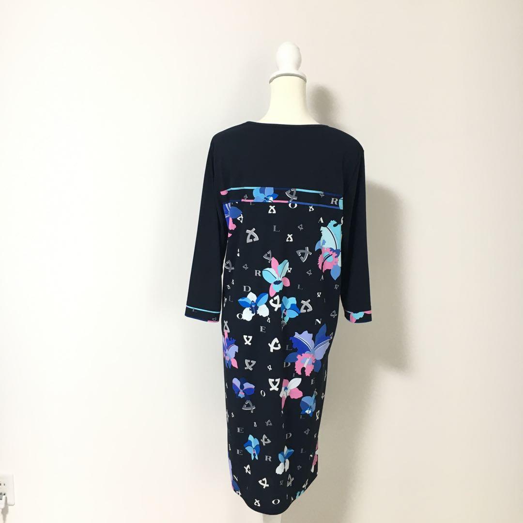 近年美品　LEONARD レオナール　洗える　ストレッチ　ワンピース　44