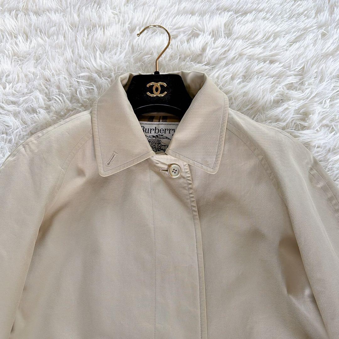 希少✨【バーバリーズ】ステンカラーコート ノバチェック ライトベージュカーキ L