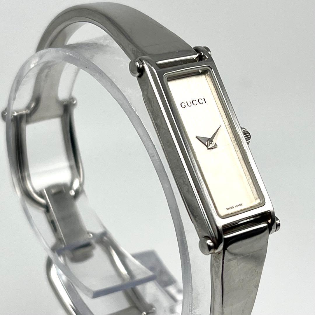 【稼働品】グッチ 1500L スクエア SS バングル ホースビット クォーツ