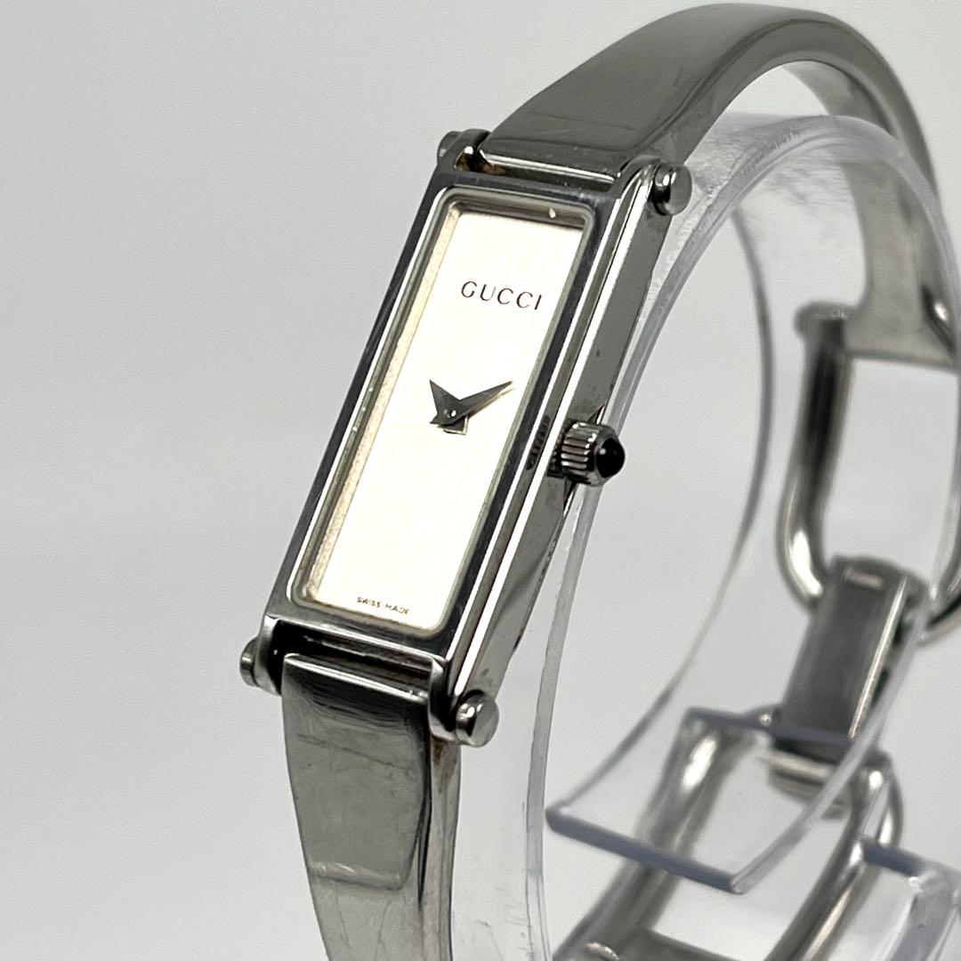 【稼働品】グッチ 1500L スクエア SS バングル ホースビット クォーツ