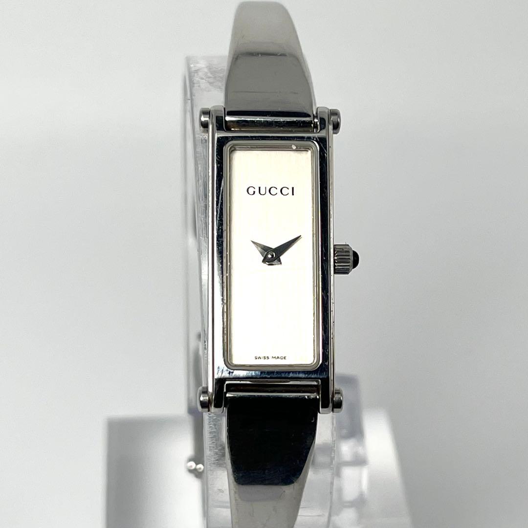 【稼働品】グッチ 1500L スクエア SS バングル ホースビット クォーツ