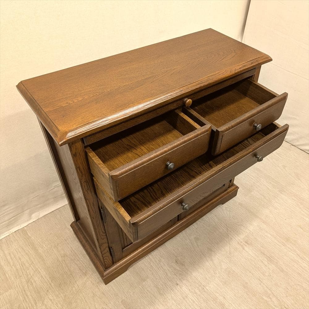 美品　えぞ民芸家具　コンソール　キャビネット　サイドボード　飾り棚　電話台　民藝