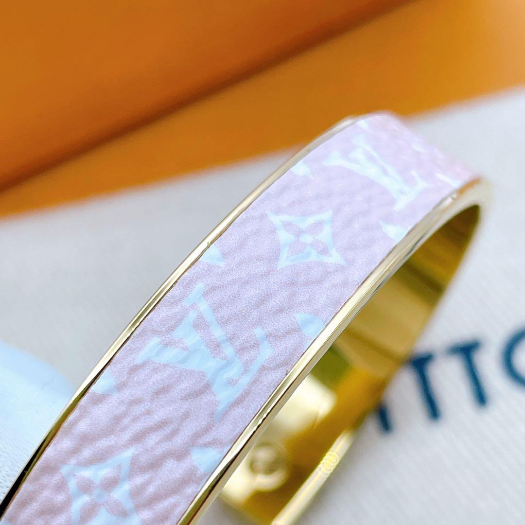 専用LOUIS VUITTON バングル　ジョンク　ワイルド　レザー　ピンク