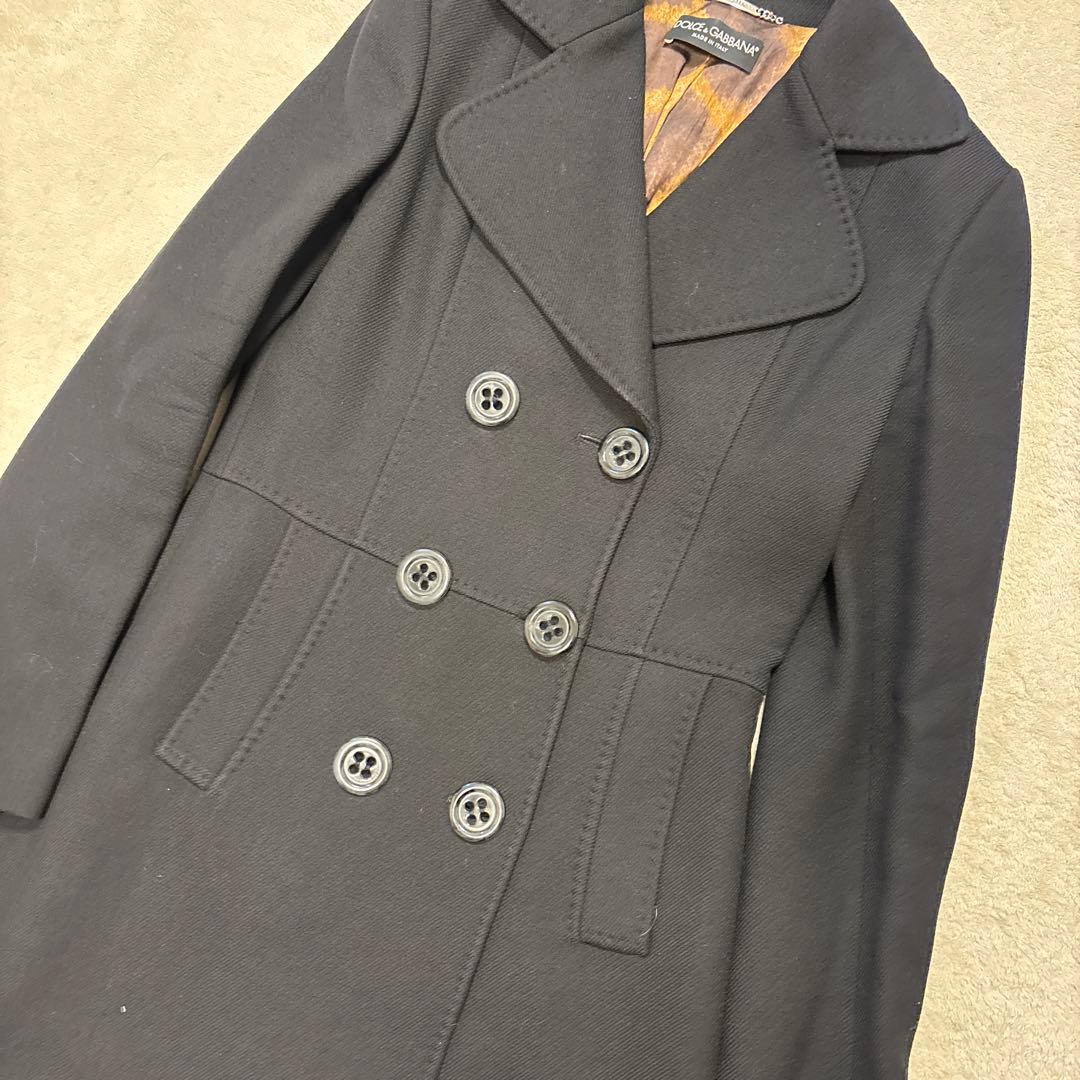 ジャケット・アウター DOLCE & GABBANA leopard longcoat black L